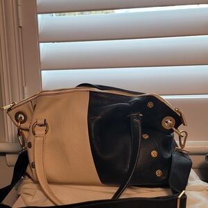Hammitt Black and Cream Shoulder Bag